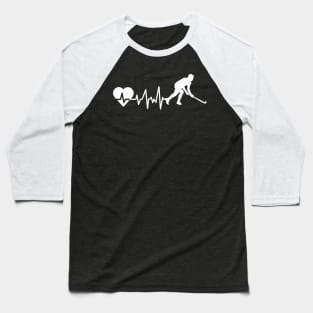 Heart Beats Hockey Lovers Baseball T-Shirt